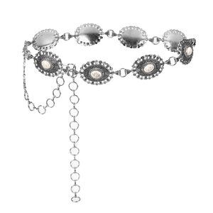 6128 Waist Chain Women's Metal Dress With Sweater Silver Retro